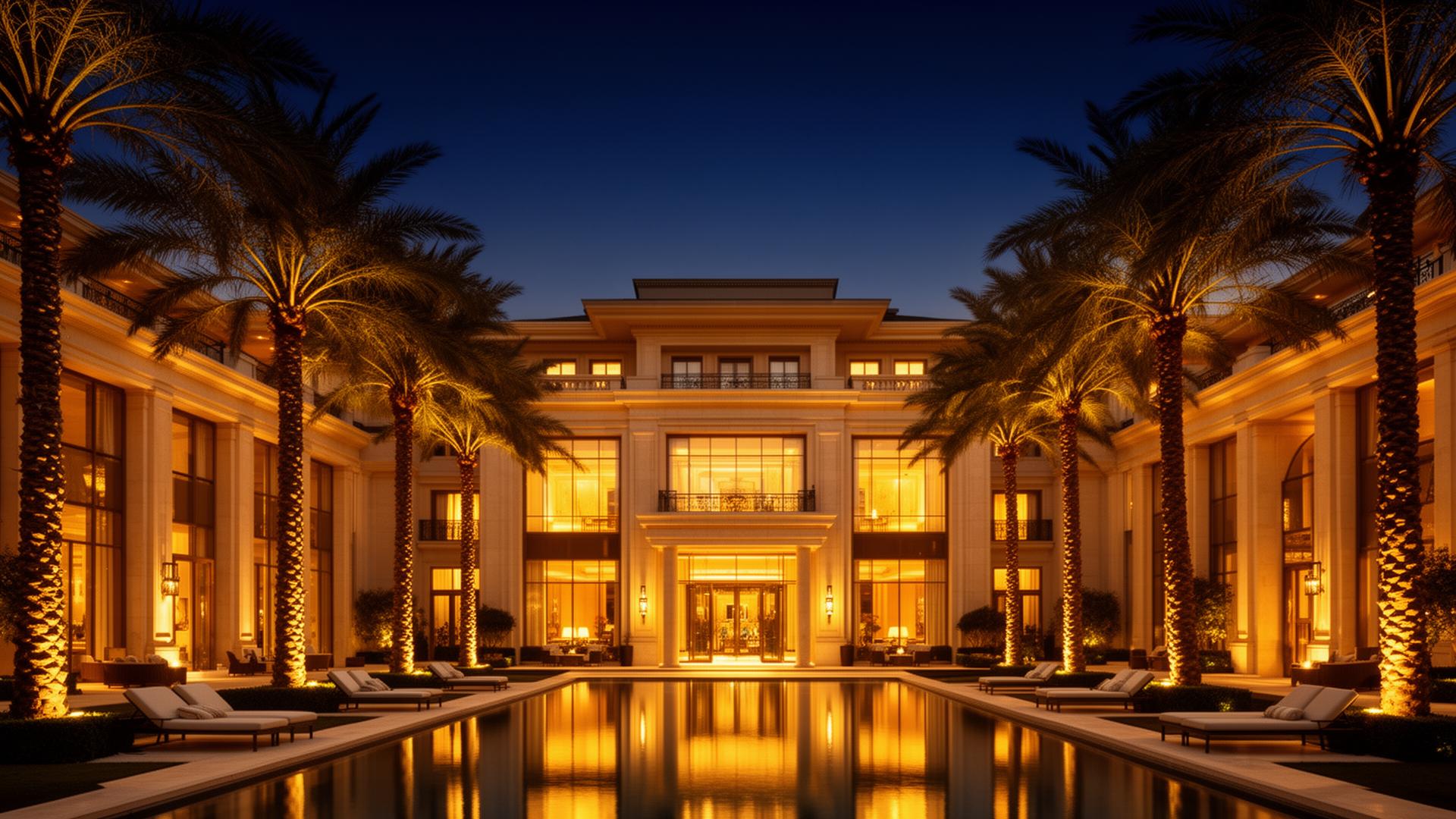 Truehner Hotel exterior at golden hour